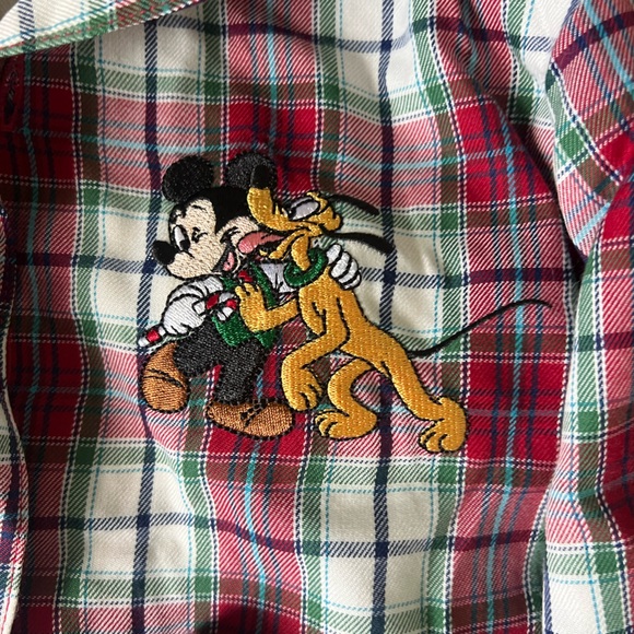 Disney Boys Christmas Pajamas Plaid Mickey Mouse & Pluto - Picture 3 of 4